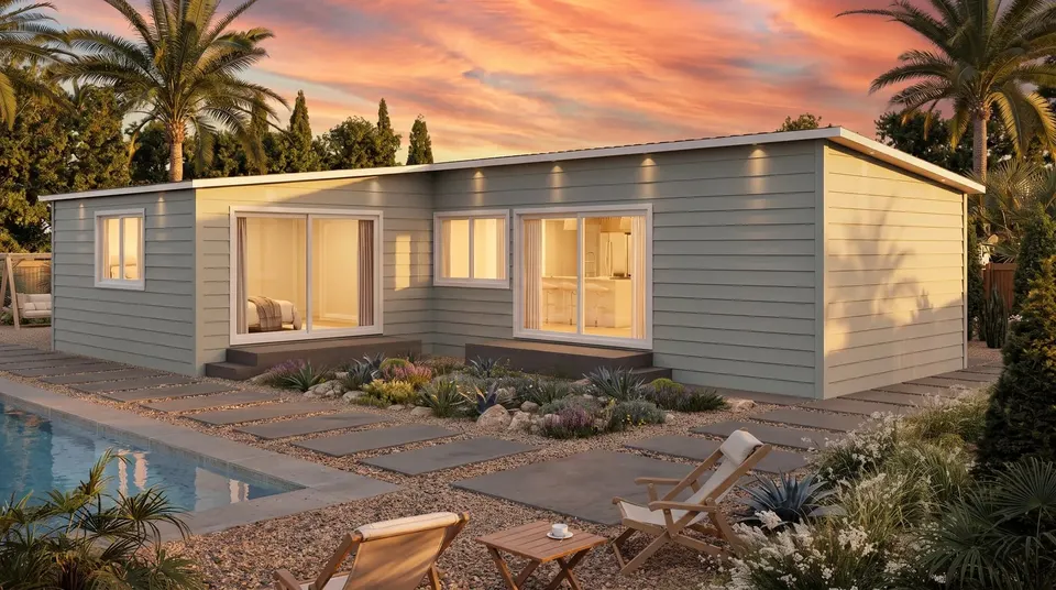 Nine Forty-Five Trio Plus prefab ADU exterior, 945 ft² 3 bedroom